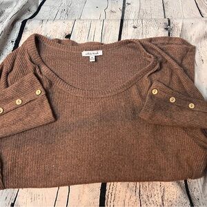 White Birch Women's Brown Lightweight Sweater